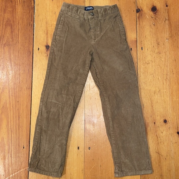 Chaps Pants Long Corduroy Tan Brown Holiday Pants Adjustable waistband Boys 6 - Picture 1 of 12